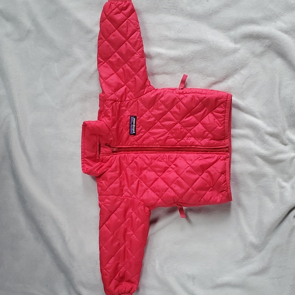 GUC 3-6m bright pink Patagonia nano puff jacket